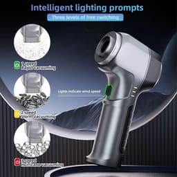 Draagbare Stofzuiger - Handreiniger - Auto Interieur - Sterke Zuigkracht - 500 Gram Capaciteit - Zilver — thumbnail 3