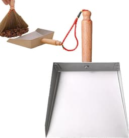 Kleine stofpan - Staal veger - Snel opruimen - Ergonomisch handvat - 22 x 15 cm - Zilver — thumbnail 1