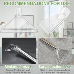 Set van 2 vacuümzuigeraccessoires voor bank, auto en nat/droog gebruik - transparante zuigpijpen — thumbnail 3