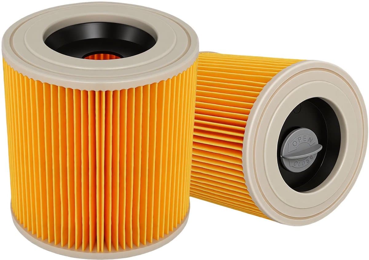 Patroonfilter compatibel met Karcher - 2 stuks vervanging voor WD2 WD3 MV2 MV3 Serie A K SE 4001 SE 4002 nat- en droogstofzuigers - onderdeelnummer KAR64145520 van Gekufa. — afbeelding 1