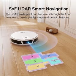 ILIF, Robotstofzuiger V20 met 5000 Pa Zuigkracht en LiDAR Navigatie – Slimme Draadloze Stofzuiger met App en Automatisch Opladen — thumbnail 2