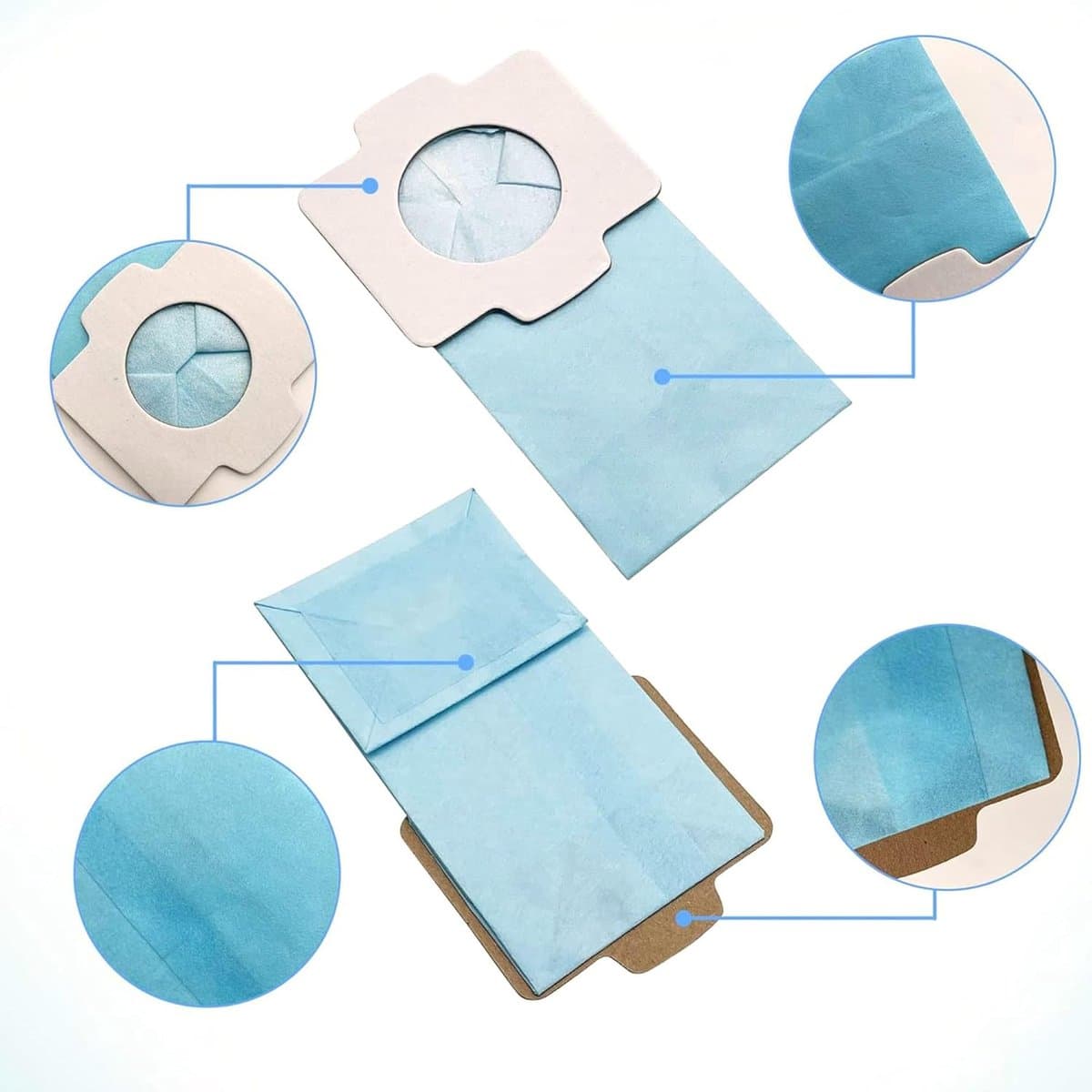 12 xStofzuigerzakken, Geschikt voor papieren filters, Geschikt voor Makita stofzuigeraccessoires, volautomatische oplaadbare handstofzuiger/dweilcombinatie. — afbeelding 1