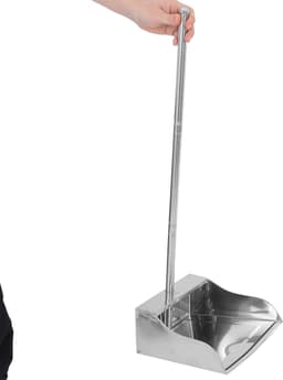 Stofblik met steel - Stoffer en blik - Efficiënt schoonmaken - Roestvrij staal - 73 cm - Zilver — thumbnail 4