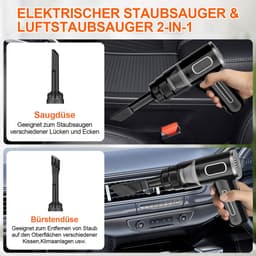 FloraGrace Kruimeldieven - Handstofzuiger - Lichtgewicht - Draadloze Stofzuiger - Voor Auto Reiniging - Sterke Zuigkracht - ABS - Zwart — thumbnail 4