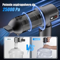 Handstofzuiger Draadloos - Accu Stofzuiger - Auto en Huis - 4-in-1 Multifunctioneel - 25000 Pa - Grijs — thumbnail 2