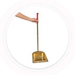 Stoffer en blik - Vuilnisschep - Efficiënt schoonmaken - Brede schepmond - 82 cm lang - Goud — thumbnail 2