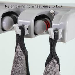 Opbergrek voor reinigingsgereedschap - Mop bezemhouder - Ruimte Besparen - Roestvrij staal materiaal - 95 cm - Zilver — thumbnail 4