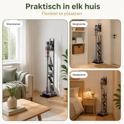 Vloerstandaard voor Stofzuiger - Universele Stofzuigerhouder zonder Boren - Vrijstaande Opbergstandaard van Koolstofstaal - Zwart — thumbnail 4