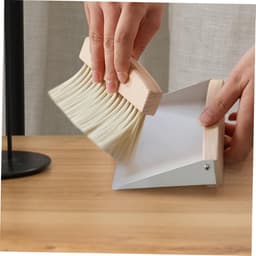 Mini Stoffer Vuilblik - Reinigingsset Bureau - Bureau Schoonmaken - Flexibele Haren - 15.5X10.5X4CM - Wit — thumbnail 4