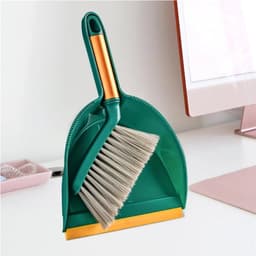 Mini Stoffer en Blikset - Kleine Bezem - Tafel Schoonmaken - Zachte Borstelharen - 27 cm - Grijs — thumbnail 2