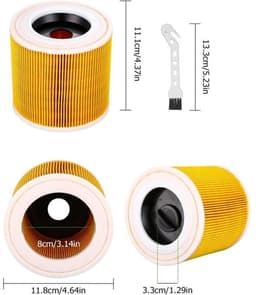 Set van twee filters Geschikt voor Kärcher stofzuigers WD3 Premium, WD2, WD3P, MV2 en MV3 – Vervangingsfilter WD3 – 6 414-552 0 — thumbnail 3