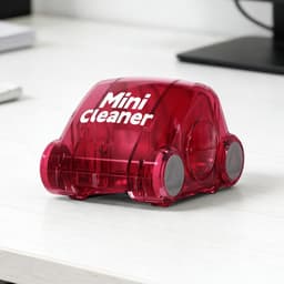 Bureaureiniger - Mini stofzuiger - Bureau opruimen - Compact en draagbaar - 8 x 8 x 6 cm - Rood — thumbnail 3