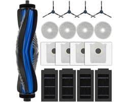 17-delige T50 Pro alles-in-één kit Geschikt voor Ecovacs Deebot T50 Omnidirectionele/T50 Pro Omnidirectionele apparaten: 1 roterende borstel, 4 zijborstels, 4 stofzakken, 4 filters, 4 dweilmatten