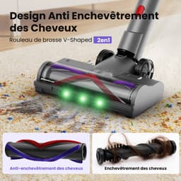 Draadloze Accustofzuiger 58 kPa met Dierenborstel en Haartrimmer – 75 Min Looptijd, LED-display, 6-traps Filtratie, Flexibele Slang, 1,6 L Stofreservoir — thumbnail 2