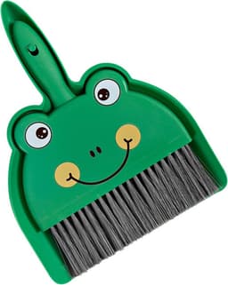 Bezem met Stoffer - Reinigingsset Klein - Bureau Schoonmaken - Verzonken Clip Ontwerp - 24 x 17 cm - Grijs — thumbnail 5