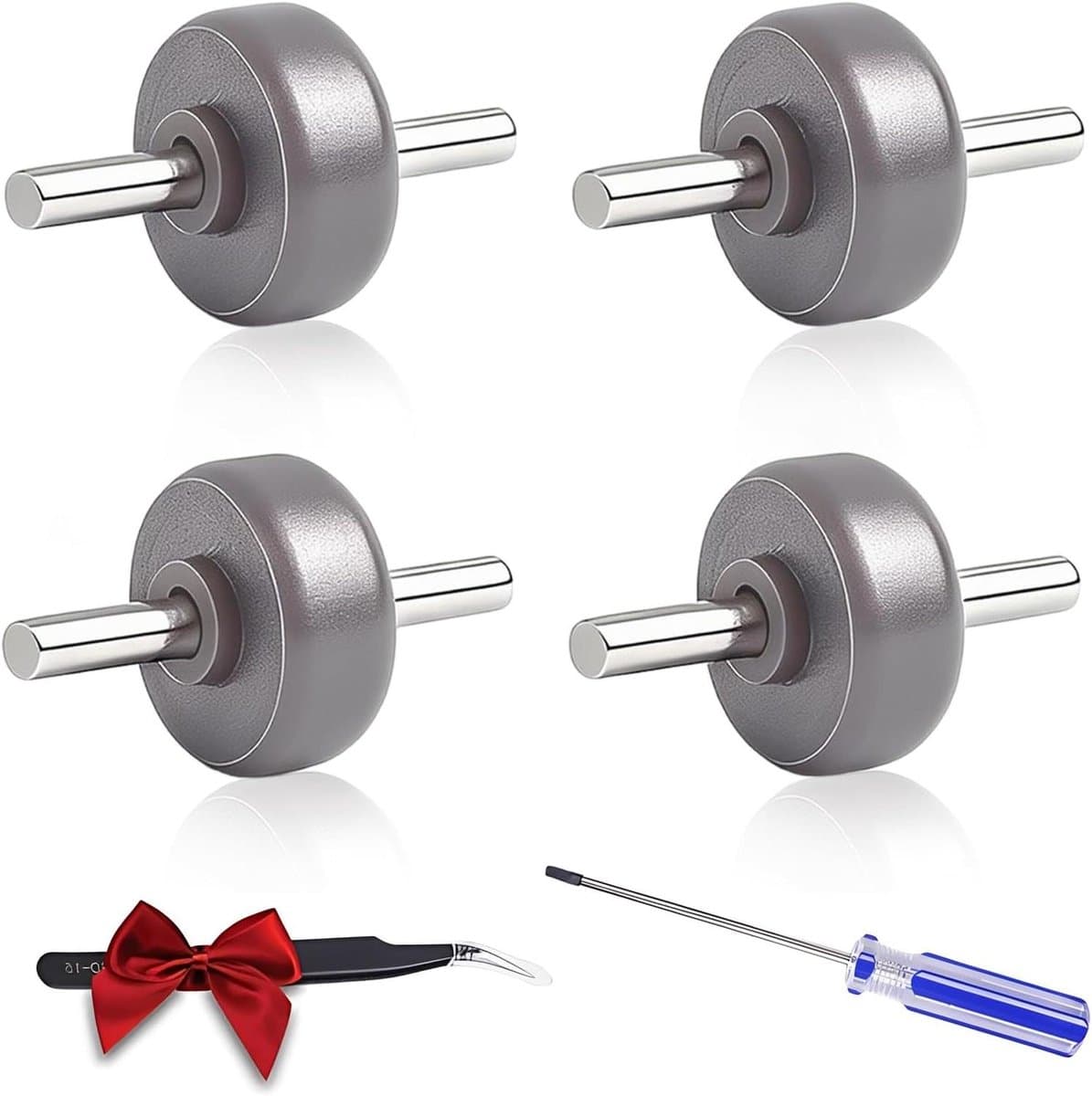 Reservewielen Stofzuiger - Wielenborstel Kit - Stofzuiger Onderhoud - Hoge Slijtvastheid - 6 stuks - Zwart — afbeelding 1