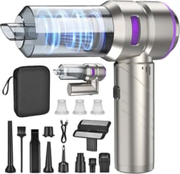 Handstofzuiger 4-in-1 - Mini Stofzuiger - Auto Reinigen - Borstelloze Motor - 18000 Pa - Zwart — thumbnail 1