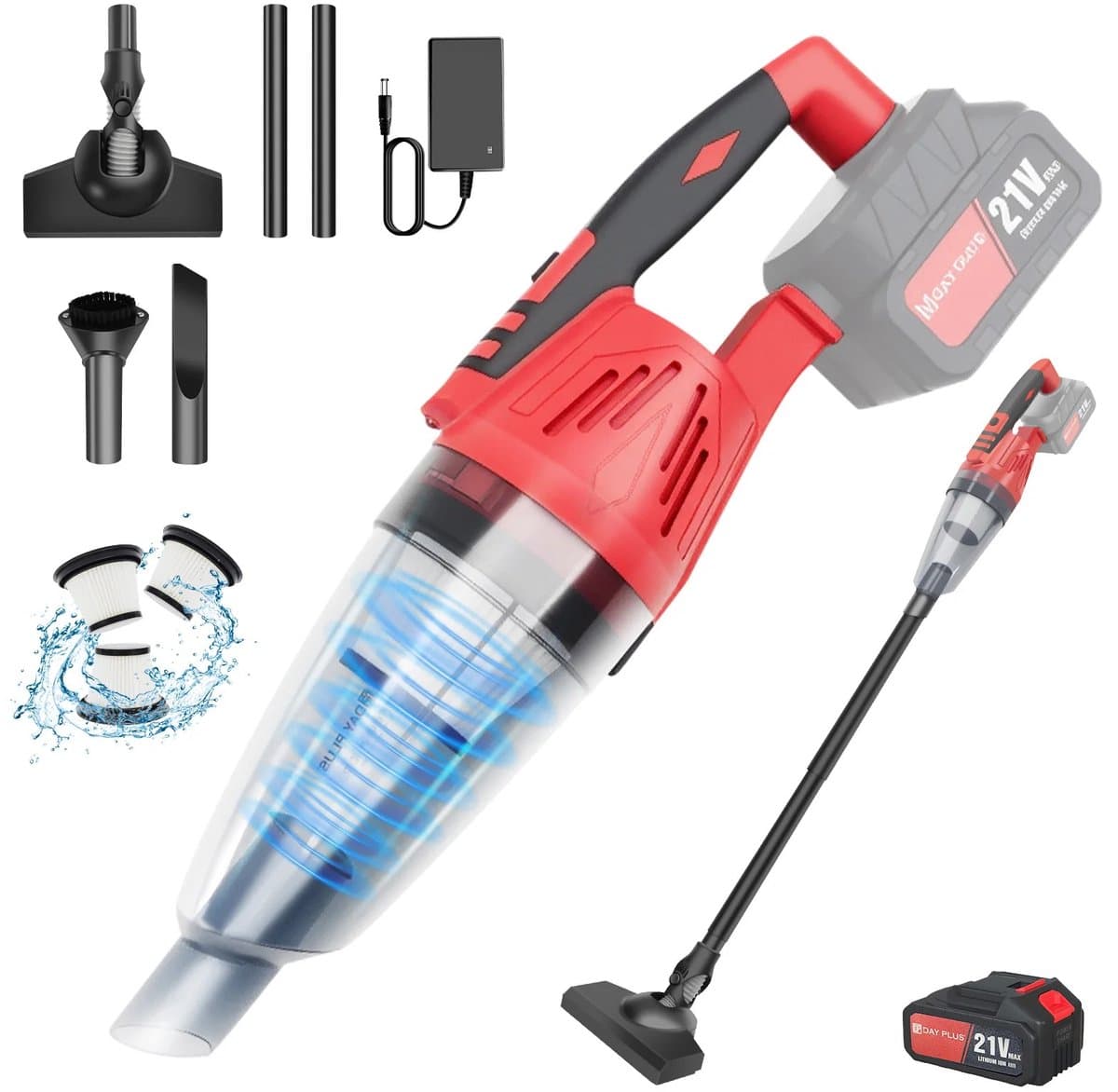 Cellista Handstofzuiger Draadloos 2-in-1 - Auto Stofzuiger - Kruimeldief - Accu Stofzuiger 21V 0,6L - Compact en Krachtig voor Auto en Thuis — afbeelding 1
