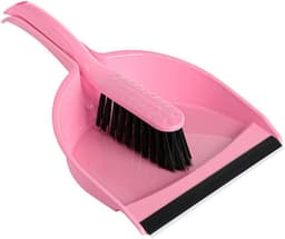 Mini Handbezem - Stoffer en Blik - Bureau Schoonmaken - Zacht en Duurzaam - 20 x 31 cm - Roze — thumbnail 1