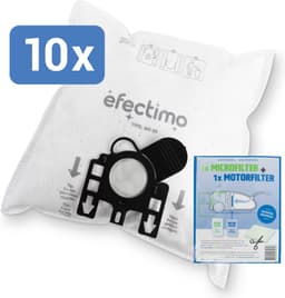 Miele C2 stofzuigerzakken van efectimo + filterset - geschikt voor: Miele Complete C2 stofzuigezrakken - 10 stuks - drielaags topkwaliteit microvezel Miele stofzuigerzakken — thumbnail 1