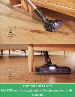 Luxe Stofzuiger zonder Zak – Op Accu – Draadloos – Vlekkenreiniger – Tapijtreiniger – Vacuum Cleaner – Lichtgewicht – Groen — thumbnail 3