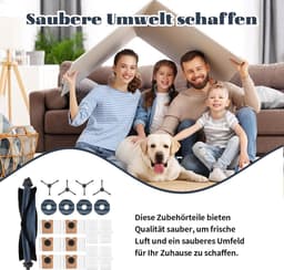 robotstofzuiger onderhoudsset - 19 stuks - Vervangende Onderdelen - Geschikt voor Eufy Robotstofzuiger OMNI C20 - Inclusief 6 stofzuigerzakken & 1 Roterende borstel & 4 zijborstels & 4 dweildoeken & 4 Filter - Complete Reinigingsset — thumbnail 5