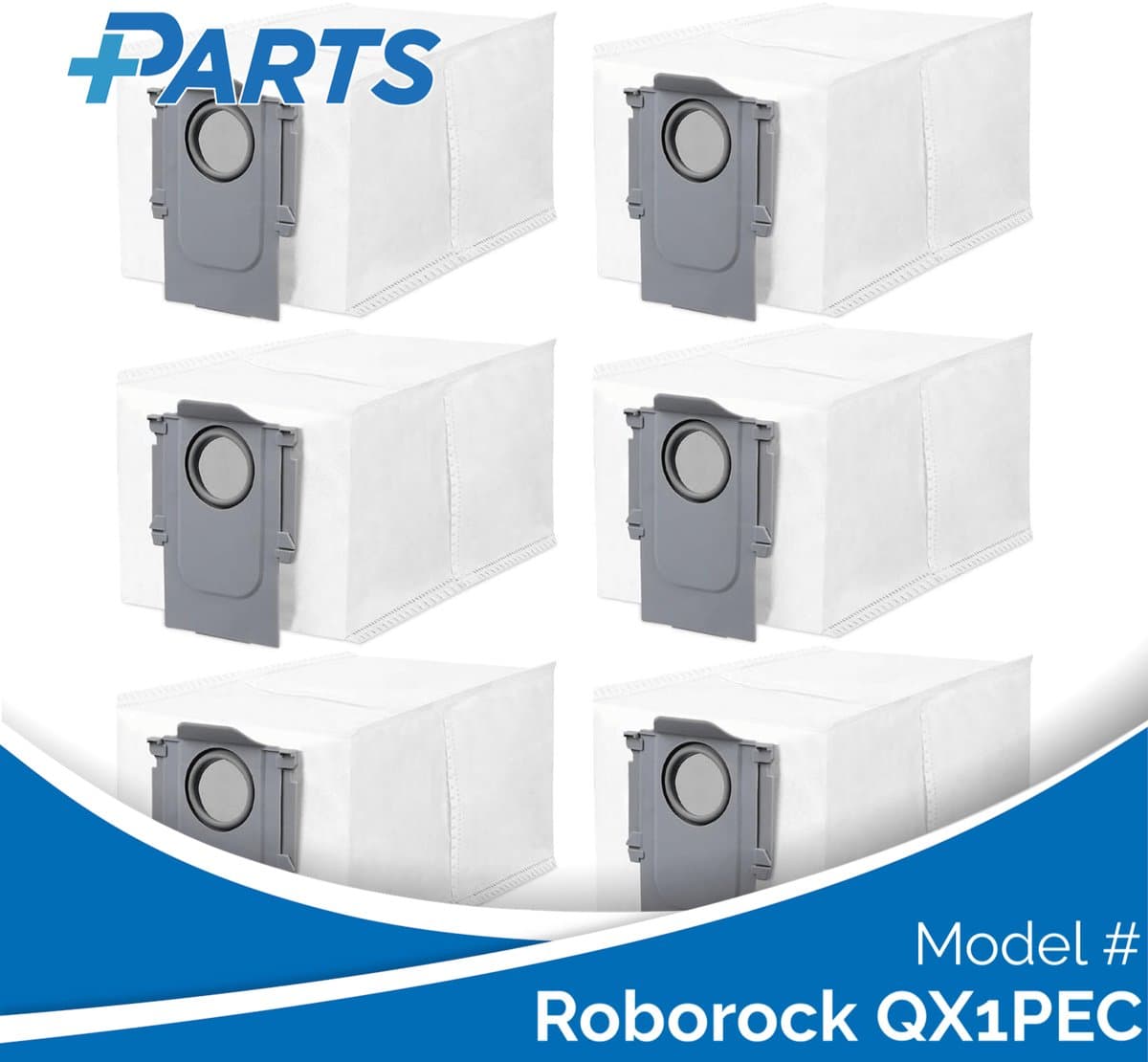 Roborock QX1PEC Stofzakken (6 Stuks, Plus.Parts® alternatief voor 8.02.0239) — afbeelding 1
