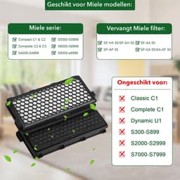 JC's® - HEPA Filter Geschikt voor Miele Stofzuiger – Vervangt SF-HA 50 – Voor Complete C3, C2, Compact C2, S8, S6, S5 – Premium Kwaliteit – 2 STUK(S) — thumbnail 3