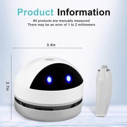 Mini desktop stofzuiger - Kruimelzuiger - Toetsenbord Stofzuiger - Draadloze stofzuiger - Handstofzuiger - Kleine Stofzuiger - USB oplaadbaar - voor bureau, kantoor, auto, kussen en toetsenbord — thumbnail 3