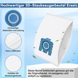 17-delige set-12 stuks stofzuigerzakken Pure GN voor Miele 3D GN stofzakken Classic C1 Complete C2 C3-S2 S5 S8 S600 S800 stofzuiger met 4 motoren 4 afvoerluchtfilters 9917730 12281680 12421130 — thumbnail 5