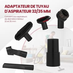 Universeel stofzuigermondstuk 32 mm – Borstel voor meubels, kierenzuigmond voor auto's, dierenharen en auto-interieur, set van 7 stofzuigeraccessoires, multifunctionele stofzuigerborstels — thumbnail 4