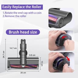 Elektrische Borstelkop Voor Stofzuiger - Compatibel Met Dyson V6 DC58 DC59 DC62 DC74 SV09 - Voor Harde Vloeren En Tapijt - Duurzaam Accessoire — thumbnail 4