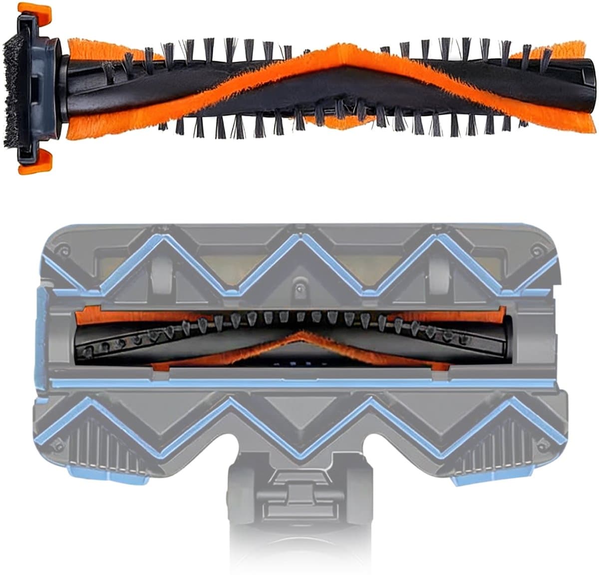 Vervangende borstelkoppen voor robotstofzuigers - Reinigingsborstels - Vervangende borstelkoppen voor stofzuigers - Stofzuigeraccessoires - Hoofdborstel voor robotstofzuigers - Geschikt voor Philips CP0667 Stofzuigerrobot,Speedpro Max 360° Fc6 XC7/8 — afbeelding 1