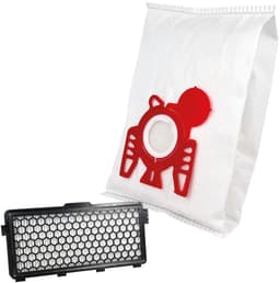 Multaparts® stofzuigerzakken geschikt voor Miele FJM -5 stuks + HEPA filter- | Made in Europe | Passend in o.a. Complete C1, Compact C1 & Compact C2, S241, S290, S300, S500, S700, S4 (S4000 > S4999), S6 (S6000 > S6999), 9917710, MI30, NR57+ — thumbnail 1