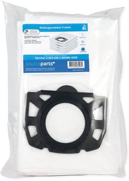Multaparts® stofzuigerzakken geschikt voor Kärcher WD4/5/6 & MV4/5/6 series -5 stuks- | Made in Europe | Passend in o.a. Kärcher WD4, WD5, WD6, MV4, MV5, MV6, WD4000 - WD5999 serie | Alternatief voor 2.863-006.0 — thumbnail 2