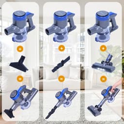RFWR® 3-in-1 Accu Stofzuiger met 45 Minuten Looptijd - Geschikt voor Tapijt en Harde Vloeren, Inclusief Diverse Opzetstukken — thumbnail 5