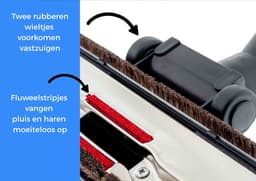 Kleanburg® - Universele Combizuigmond – 35 mm - 32 mm - Reduceerring– Extra zachte borstels - 1 stuk geschikt o.a. voor Miele - Bosch - AEG - Philips - Inventum - Numatic - Henry - Hetty - Nilfisk en vele anderen. — thumbnail 4