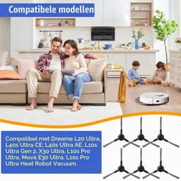Vervangende Zijborstels voor L10s Ultra Gen 2/L10s Pro Ultra Heat/L40s Ultra CE/L40s Ultra AE/L10s Pro Ultra /L20 Ultra /X30 Ultra/Mova E30 Ultra Stofzuiger — thumbnail 2