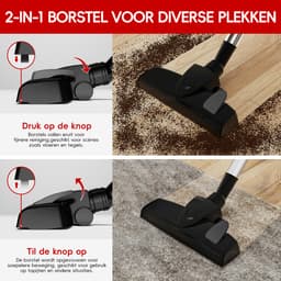 Authmic Stofzuiger met Snoer – Krachtige Zuigkracht, Lichtgewicht Design, Meerdere Opzetstukken, Geschikt voor Alle Vloertypen - Zwart — thumbnail 4