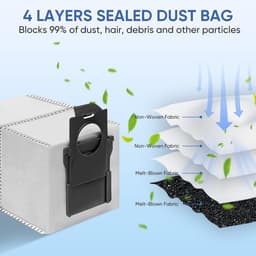 15 stuks vervangende stofzakken geschikt voor Dreame X50 Ultra/X40 Ultra/X30 Ultra/L50 Ultra/L40 Ultra/L10s Ultra Gen 2/L10s Pro Ultra stofzuigerrobot - 3.2 L — thumbnail 5