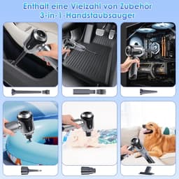 Draadloze Handstofzuiger - Zwart - 4-in-1 Mini Stofzuiger met Sterke Zuigkracht - Voor Auto en Thuis — thumbnail 3