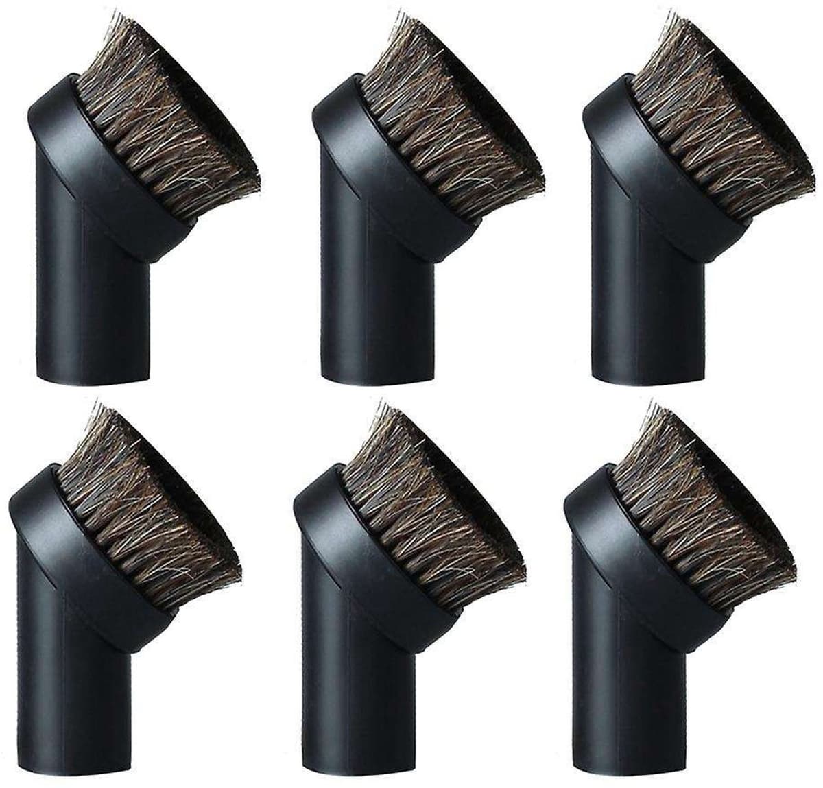 6 stuks Ronde Stofborstel - Europese versie van de stofzuigerborstel - Stofzuigerborstels Paardenhaar - binnendiameter 32 mm - Geschikt voor Philips - AEG - Bosch - Siemens - Miele - Panasonic - Rowenta — afbeelding 1