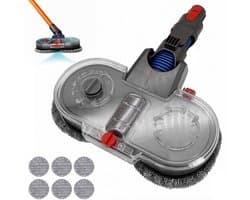 Dweilaccessoire voor Dyson V7 V8 V10 V11 stofzuigers - Inclusief 6 dweildoeken – Vloerdweil – Nat & Droog – Vloerreiniging – Grijs