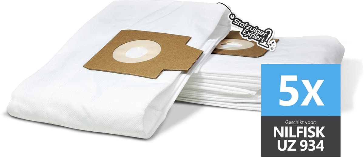 5x Stofzuigerzakken Geschikt voor Nilfisk UZ 934 - Hi Flow zakken — afbeelding 1