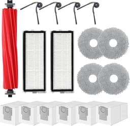 17 Stuks Accessoires Vervangende geschikt voor Roborock QV 35A/35S Robotstofzuiger - Stofzuiger onderdeel - Stofzuigeraccessoires - 1 Hoofdborstel, 4 Zijborstels, 2 HEPA-filters, 4 Schoonmaakdoeken, 6 Stofzakken — thumbnail 1