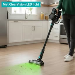 OOQE V-POWER TURBO All-in-One Professionele Draadloze Steelstofzuiger | Sterke Turbo Motor | AeroPulse: Hoge Luchtstroom | Led ClearVision | Gaat Beschadiging Vloer Tegen | Ergonomisch: Gaat Belasting Gewrichten Tegen | Zelf Staand Ontwerp | Zwart — thumbnail 3