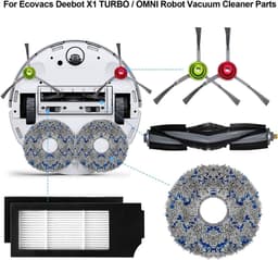 Ronte - Vervangende kit voor Stofzuiger Debot X1 TURBO / X1 OMNI / T10 TURBO - 1 Hoofdborstel, 2 Hepa filter, 6 Zijborstel, 4 Rag, 1 Borstel — thumbnail 2