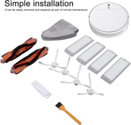 Reservestofzuigerset, voor Mi Robot Mop accessoireset, Geschikt voor 2 Lite Pro MJSTL MJST1S veegmachines, inclusief 2 hoofdborstels, 4 filters, 1 borstel, 4 zijlappen — thumbnail 2