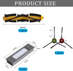 EGoods - Accessoireset voor robotstofzuiger : stofzuigerborstels, filters en zijborstels — thumbnail 5