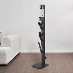Stofzuigerstandaard - Vloerstandaard voor Steelstofzuiger - Afmetingen 32 x 26 x 126 cm - Zes Haken voor Accessoires - Antislip Voetjes - Vrijstaand - Zwart — thumbnail 3